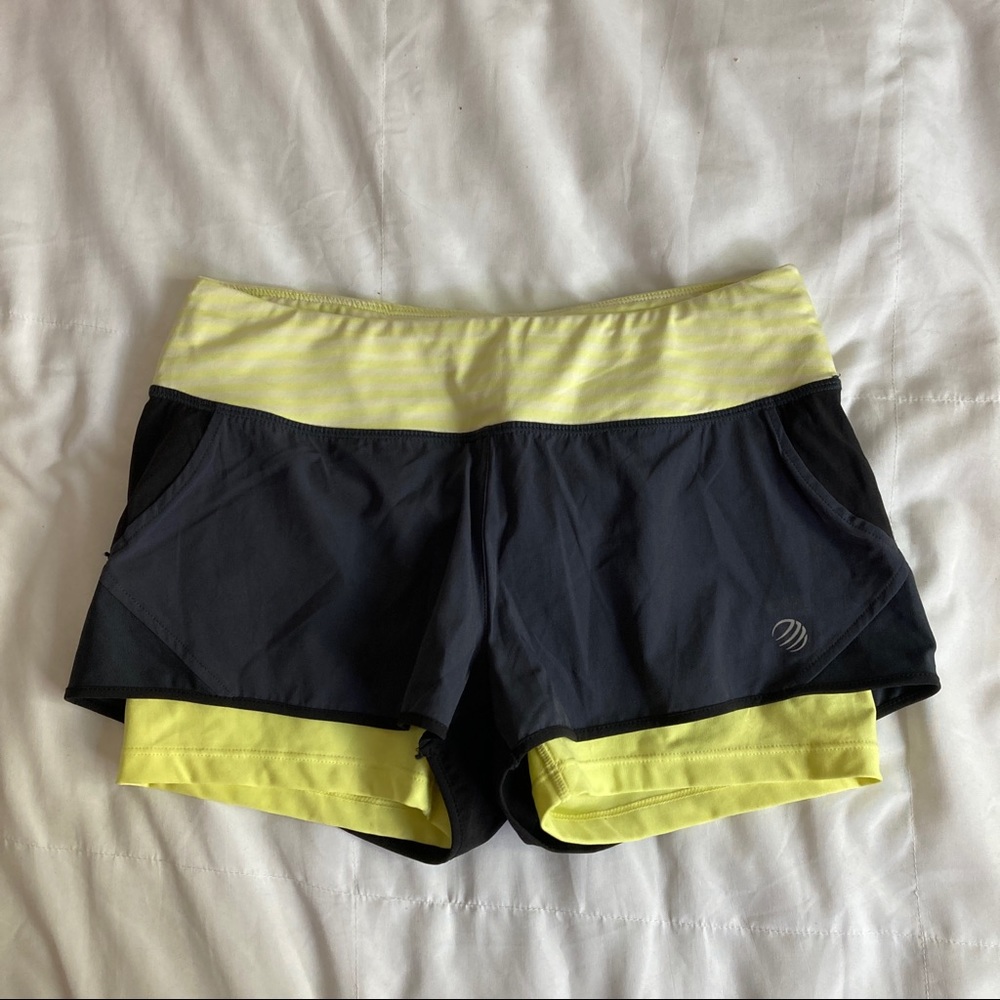 MPG Neon Yellow & Black Athletic Shorts